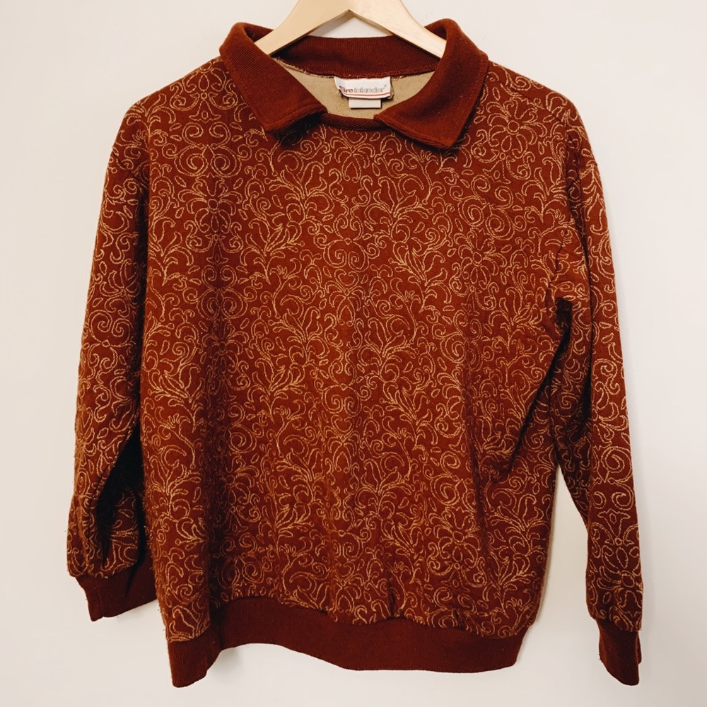 Vintage collared sweat shirt sweater trendy